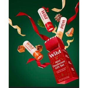 Wild Mini Deodorant Gift Set 3 Limited Edition Festive Christmas Scents NEW